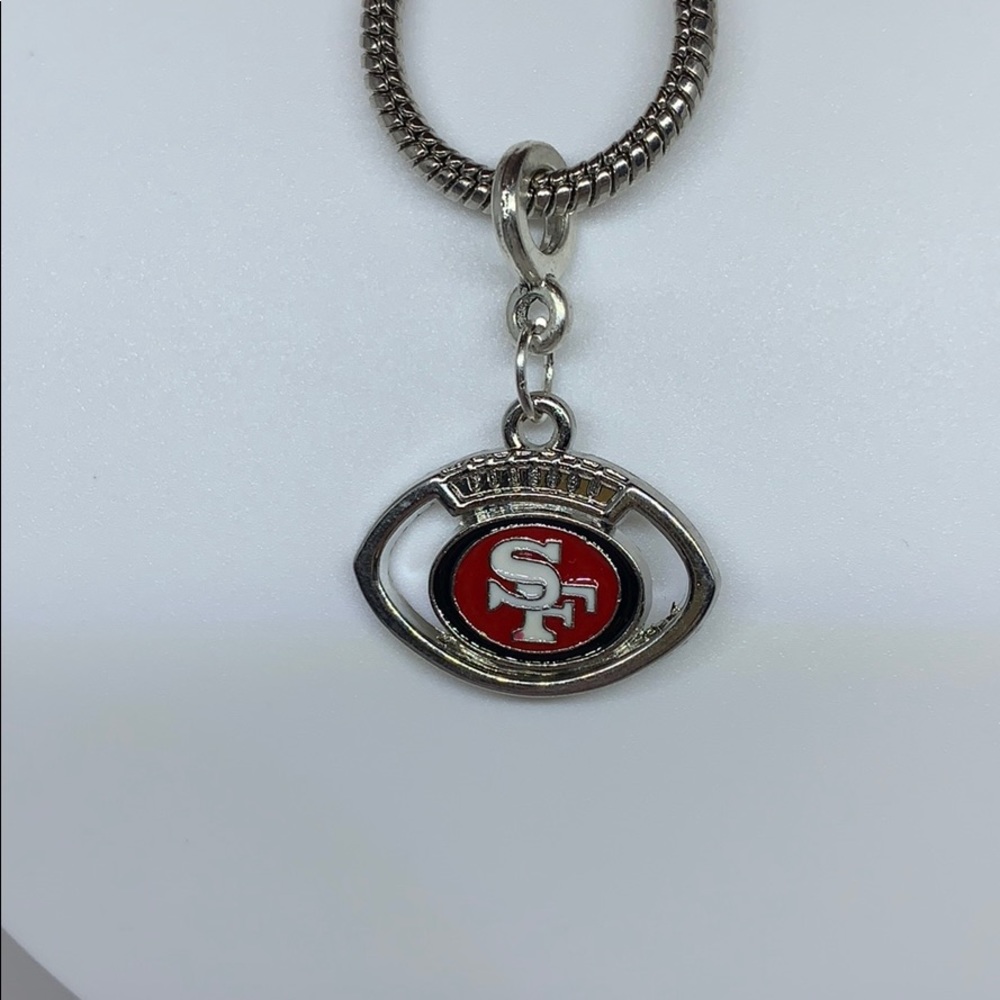 San Francisco 49ers football charm pendant